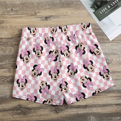 Checkered Minnie Women's Casual Shorts