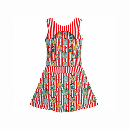 Christmas Princess Stripe Women's Sports Tank & Skort Set
