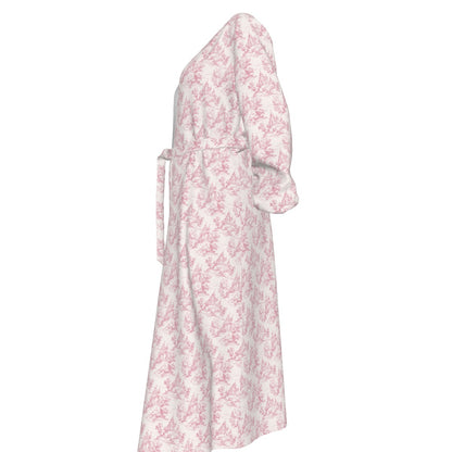 Castle Toile Women's Lace-up Chiffon Robe