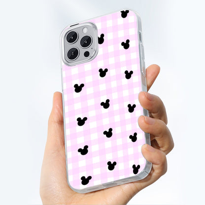 Bright Pink Gingham iPhone 14 15 Series Mobile Phone Case