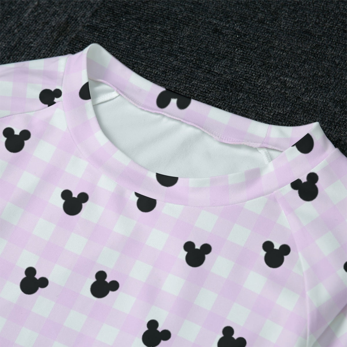 Bright Pink Gingham Women's Raglan Sleeve Pajamas