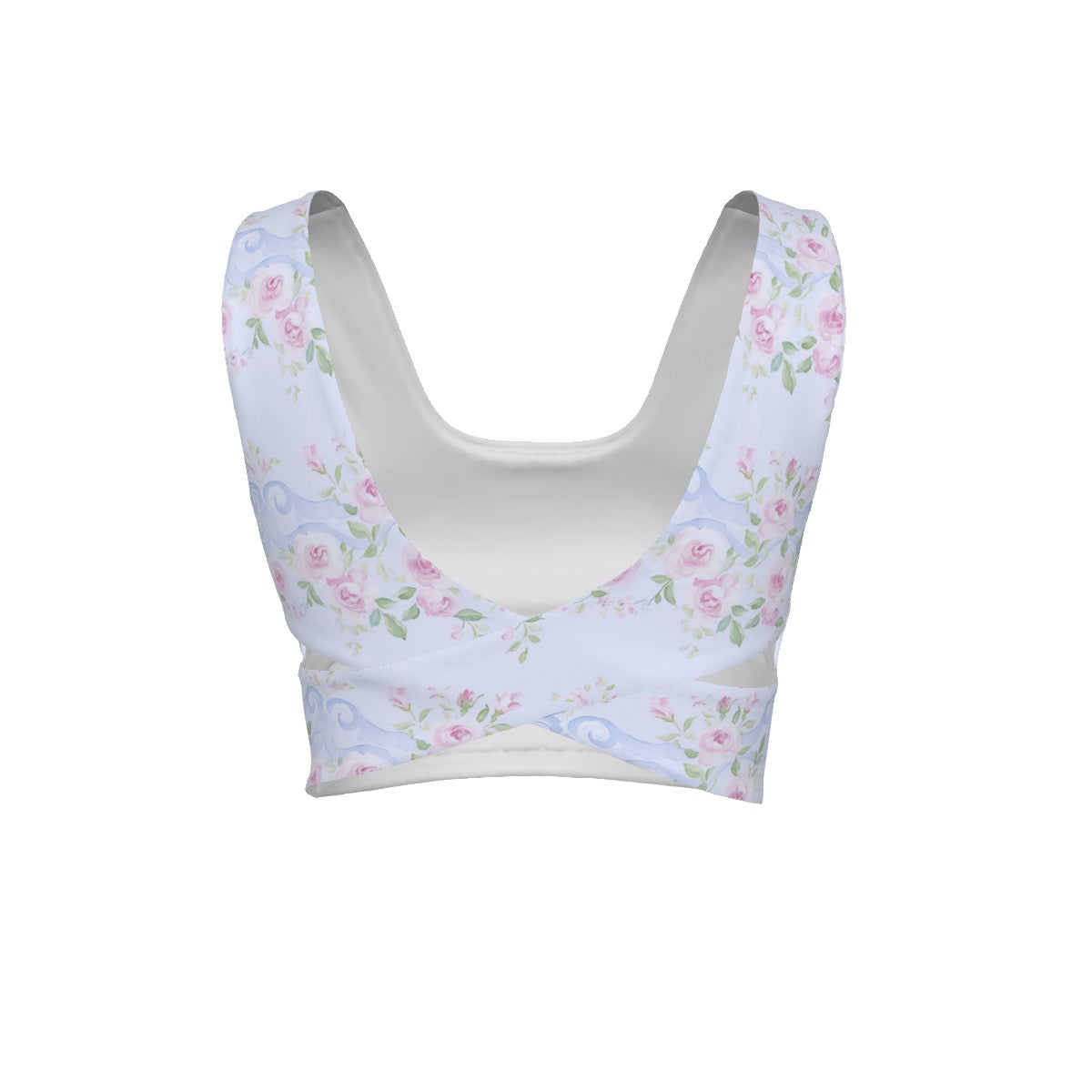 Grandmillenial Roses Women's Back Cross Sports Bra