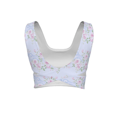 Grandmillenial Roses Women's Back Cross Sports Bra