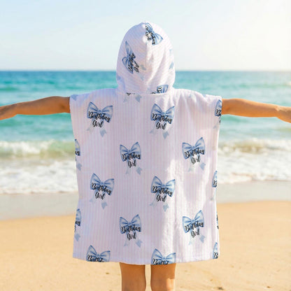 Birthday Girl Kid's Hooded Towel Poncho