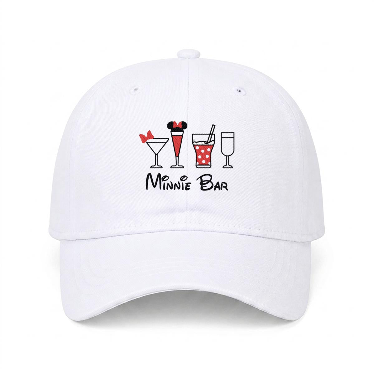 Minnie Bar Embroidered Soft-Crown Flat Cap