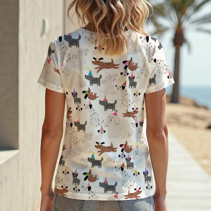 Party Pups Women‘s V-neck T-Shirt