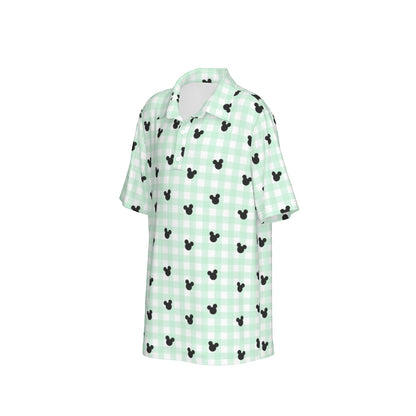 Green Gingham Boys Polo Collar Jersey |210GSM