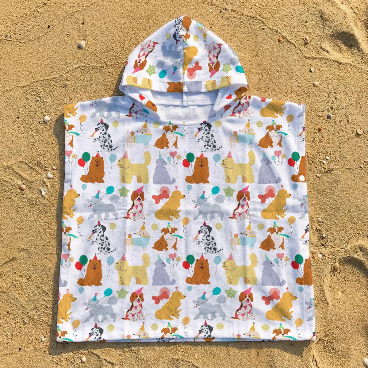 Puppy Pawty Kid's Hooded Towel Poncho