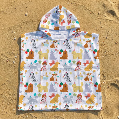 Puppy Pawty Kid's Hooded Towel Poncho