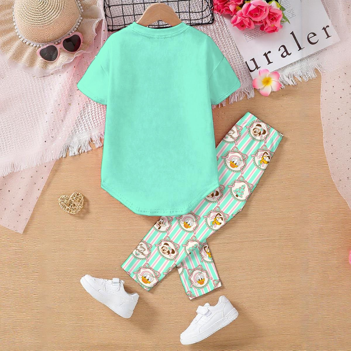 Merry Christmas Mint Kids' Casual Top and Pants Set