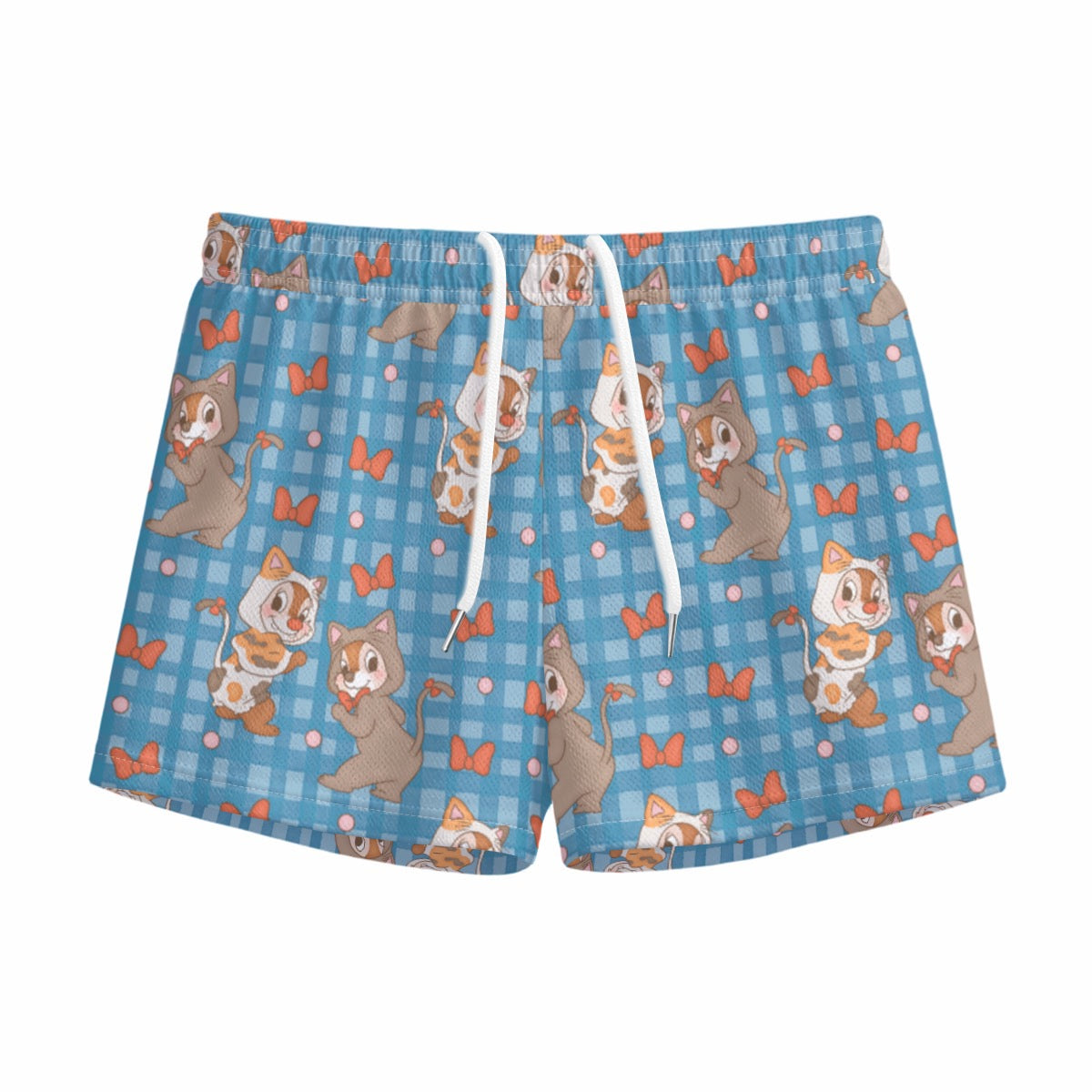 Chipmunks Dressed as Kitties Youth Shorts with Inner Drawstring - mesh