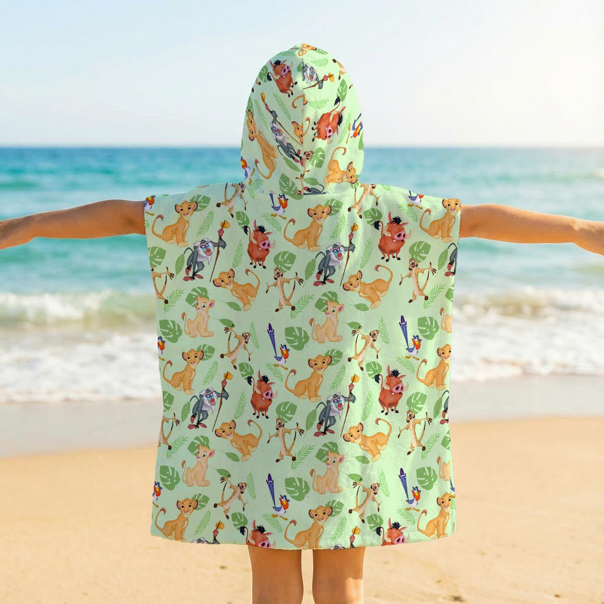 King of the Savannah Kid's Hooded Towel Poncho