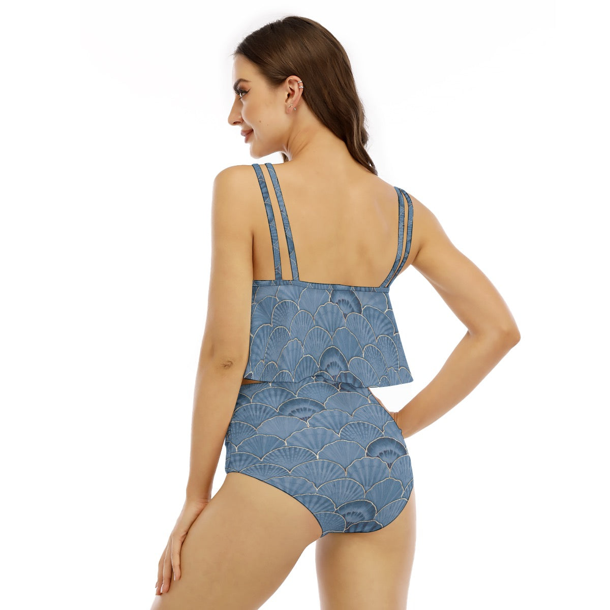 Shells Women's Ruffled Vest Bikini Swimsuit