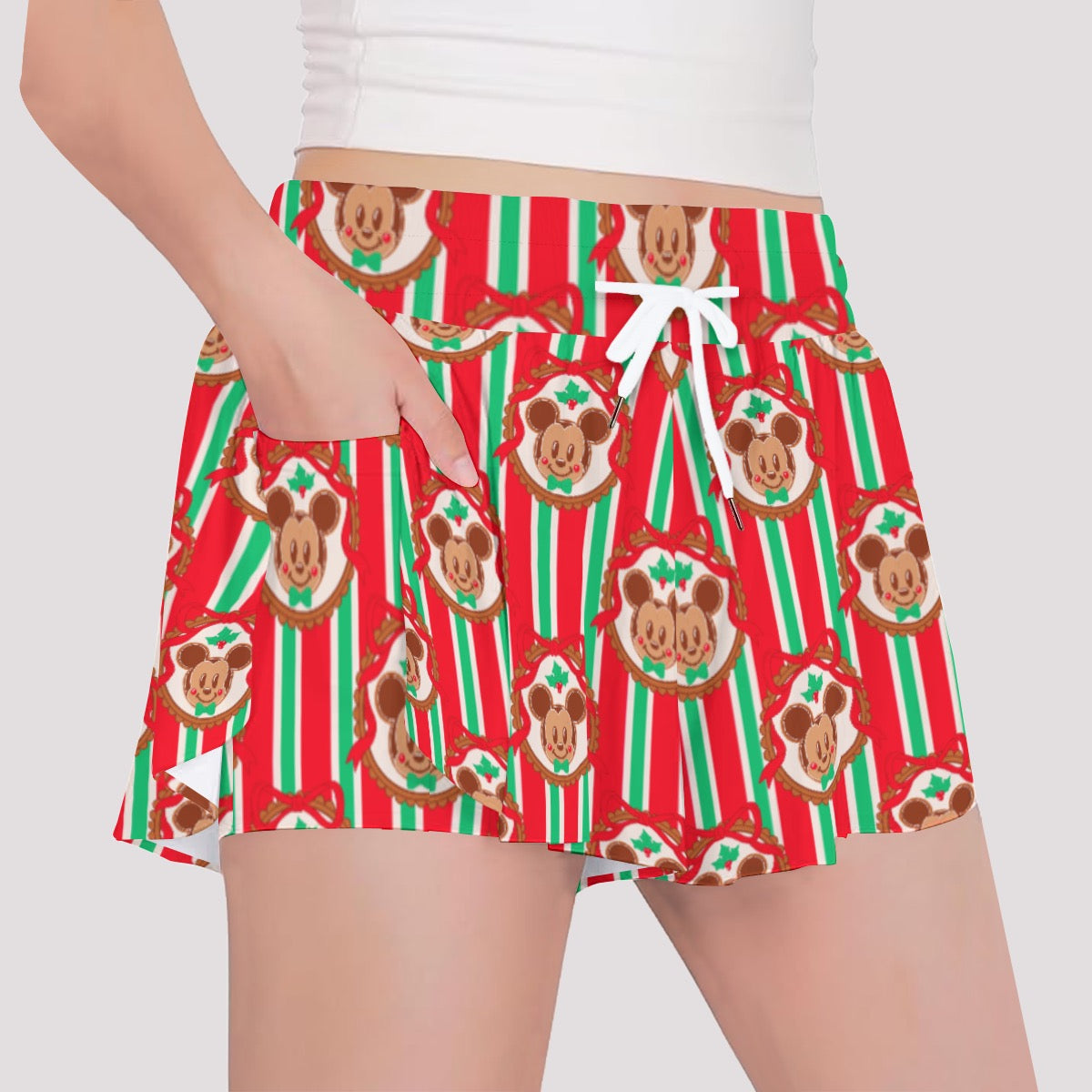 Christmas Cookie MM Stripe Girls' Sports Culottes