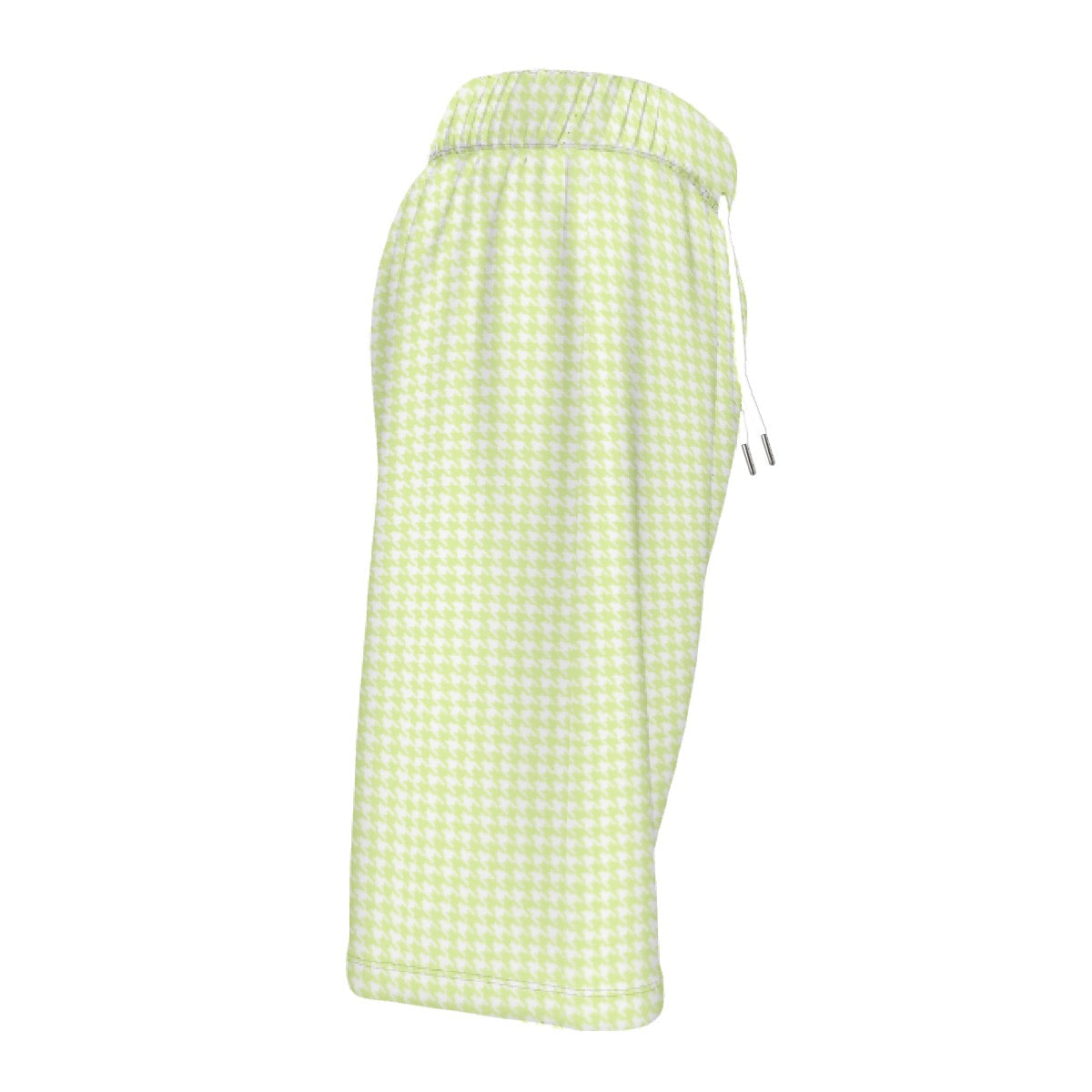 Grandmillenial Green Houndstooth Men‘s Beach Shorts With Lining