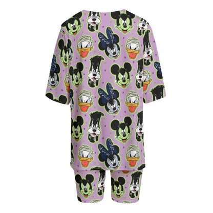 Spooky Friends Women's T-shirt Set With Short Sleeve