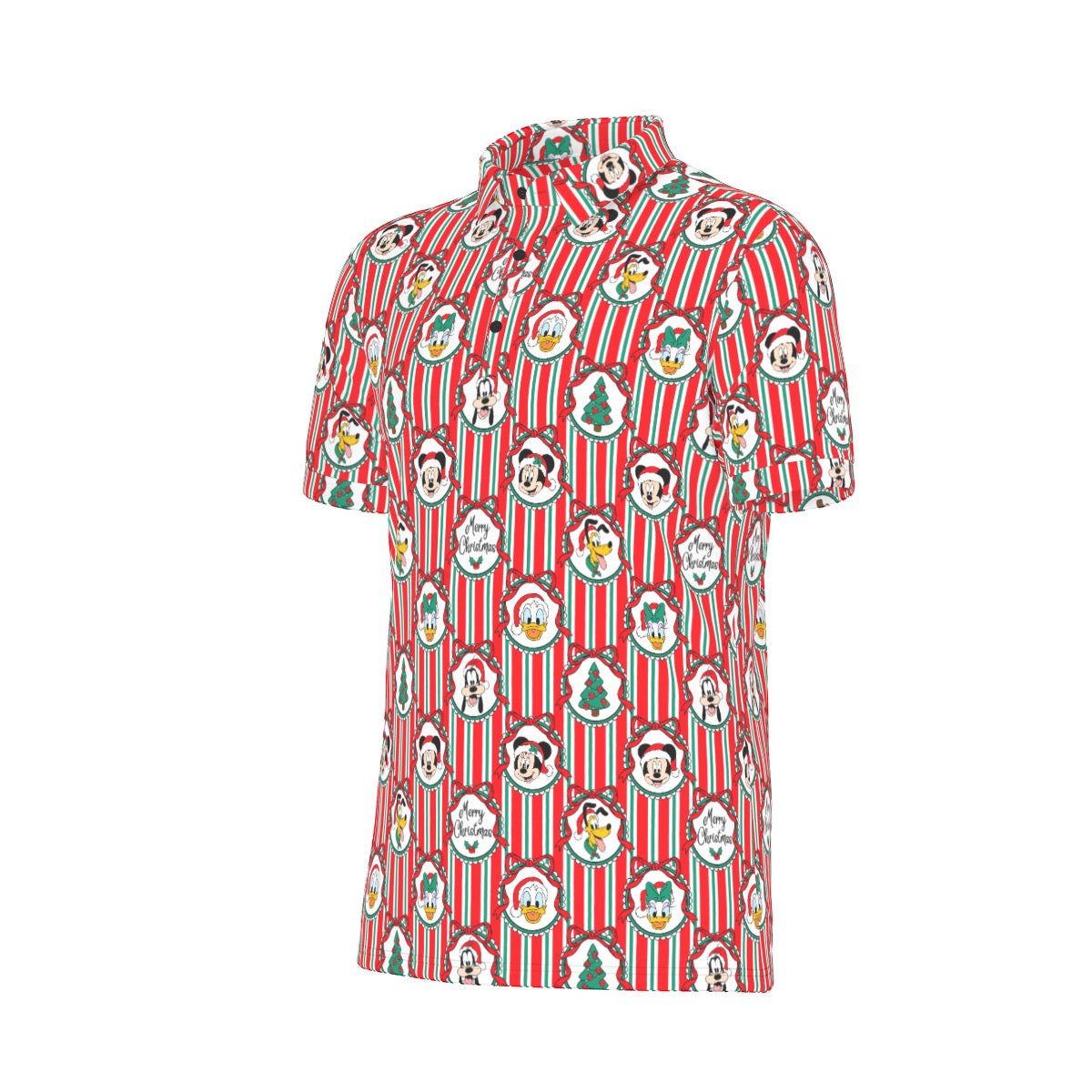 Classic Christmas Frames Men's Stretch Collar Polo Shirt