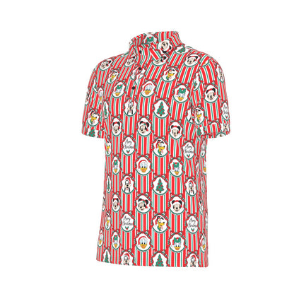 Classic Christmas Frames Men's Stretch Collar Polo Shirt