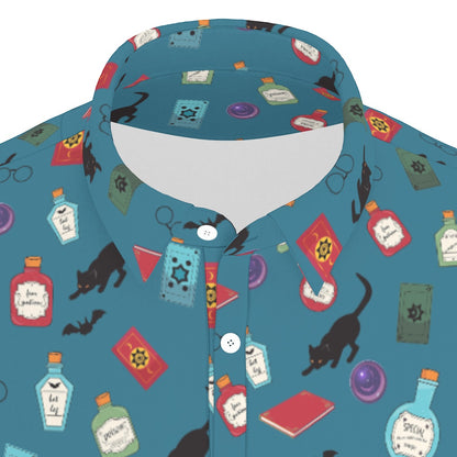 Blue Wizard Men's Stretch Collar Polo Shirt