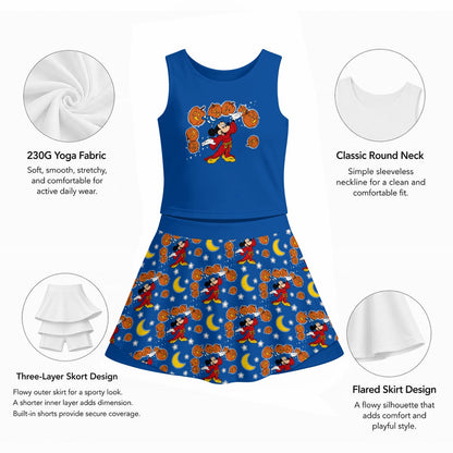 Pumpkin Sorcerer Women's Sports Tank & Skort Set