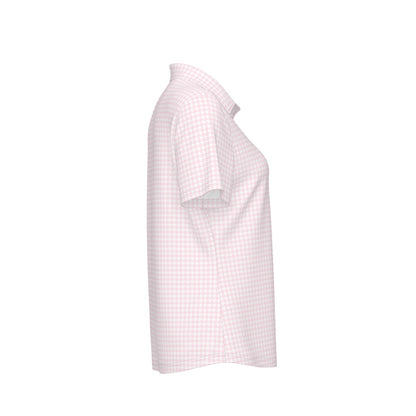Pink Herringbone Roll Tide Women's Sports Polo Shirt