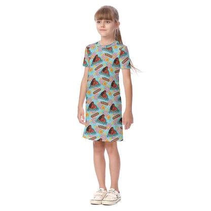 Aqua Island Girl Kid's Short Sleeve Dress