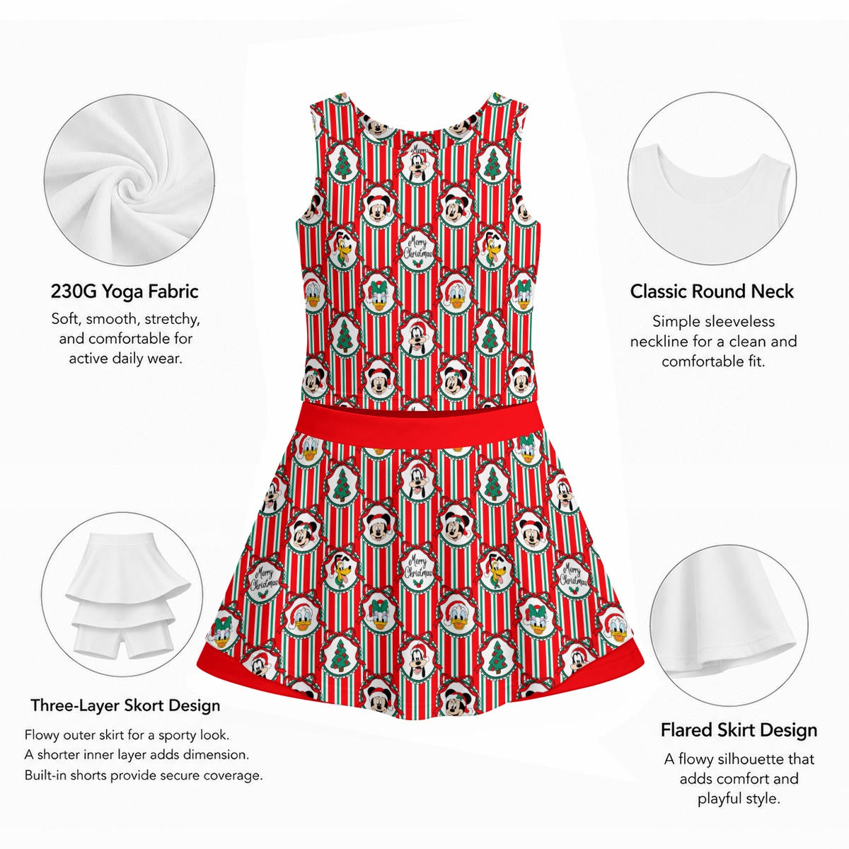 Classic Christmas Frames Women's Sports Tank & Skort Set