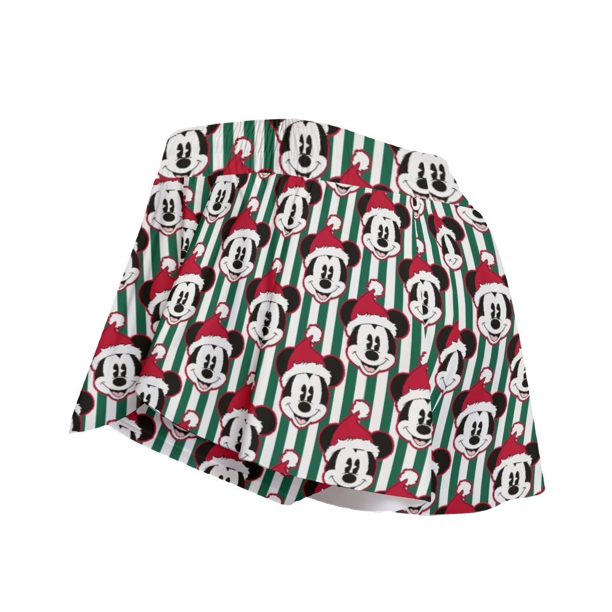 Santa MM [green stripe] Women's Sport Skorts With Pocket