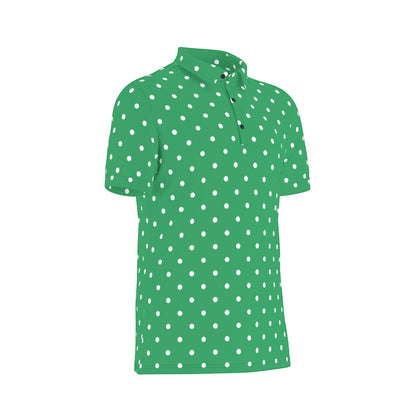 Green Dots Men's Stretch Collar Polo Shirt