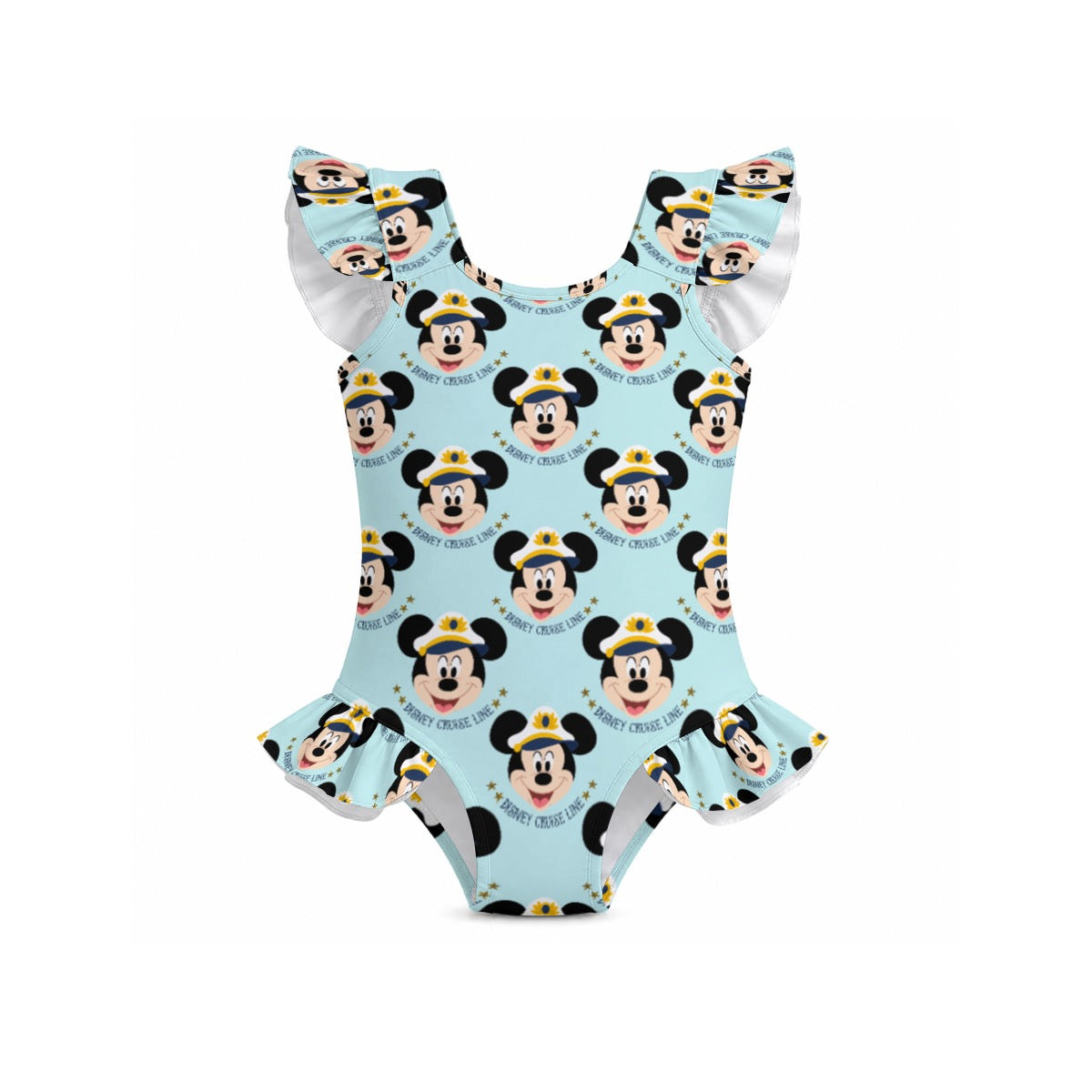 DCL Girls' Ruffle Sleeve Swimsuit With Bow