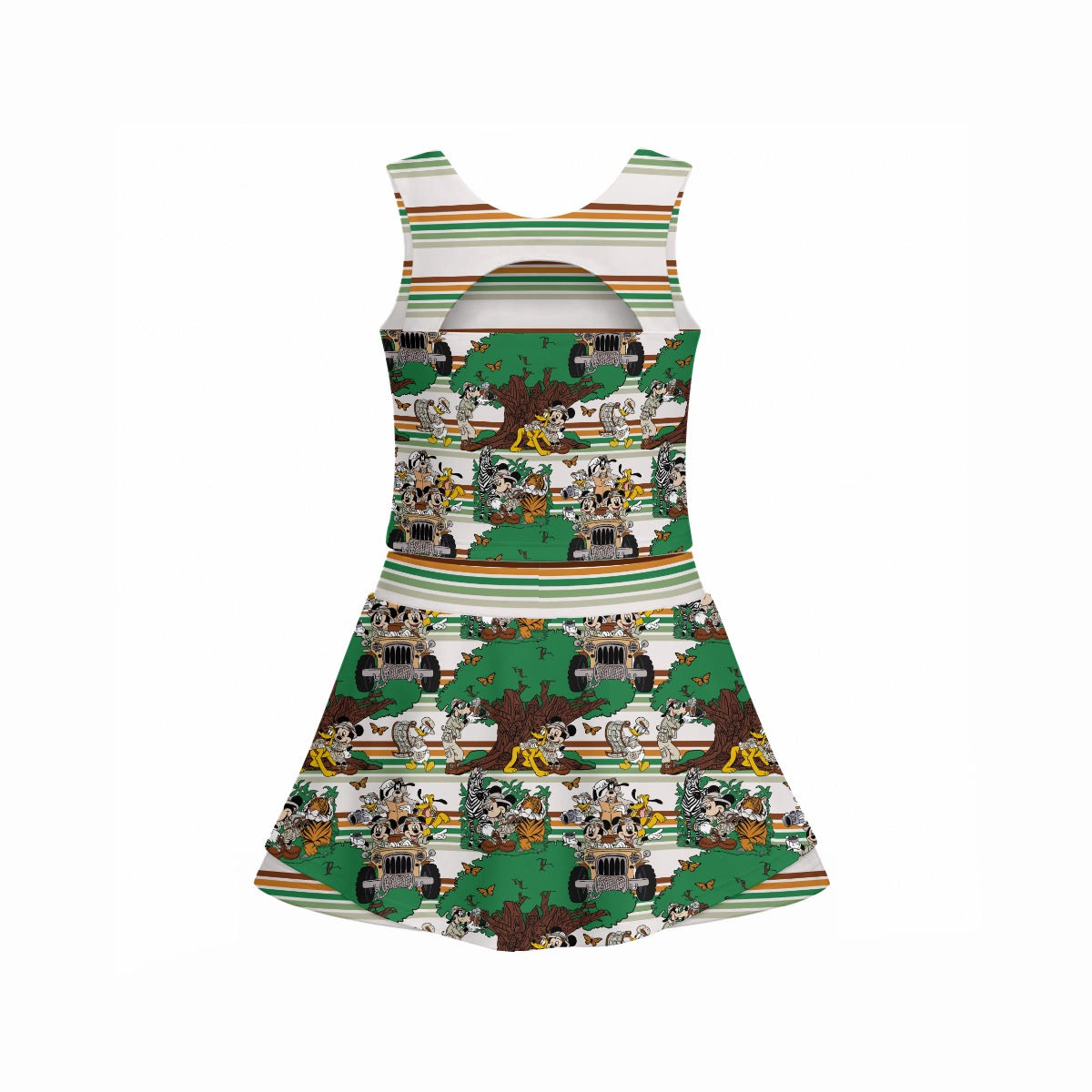 Safari Stripe MM Girl's Sleeveless Sports Tank & Skort Set