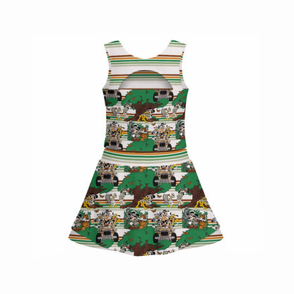 Safari Stripe MM Girl's Sleeveless Sports Tank & Skort Set