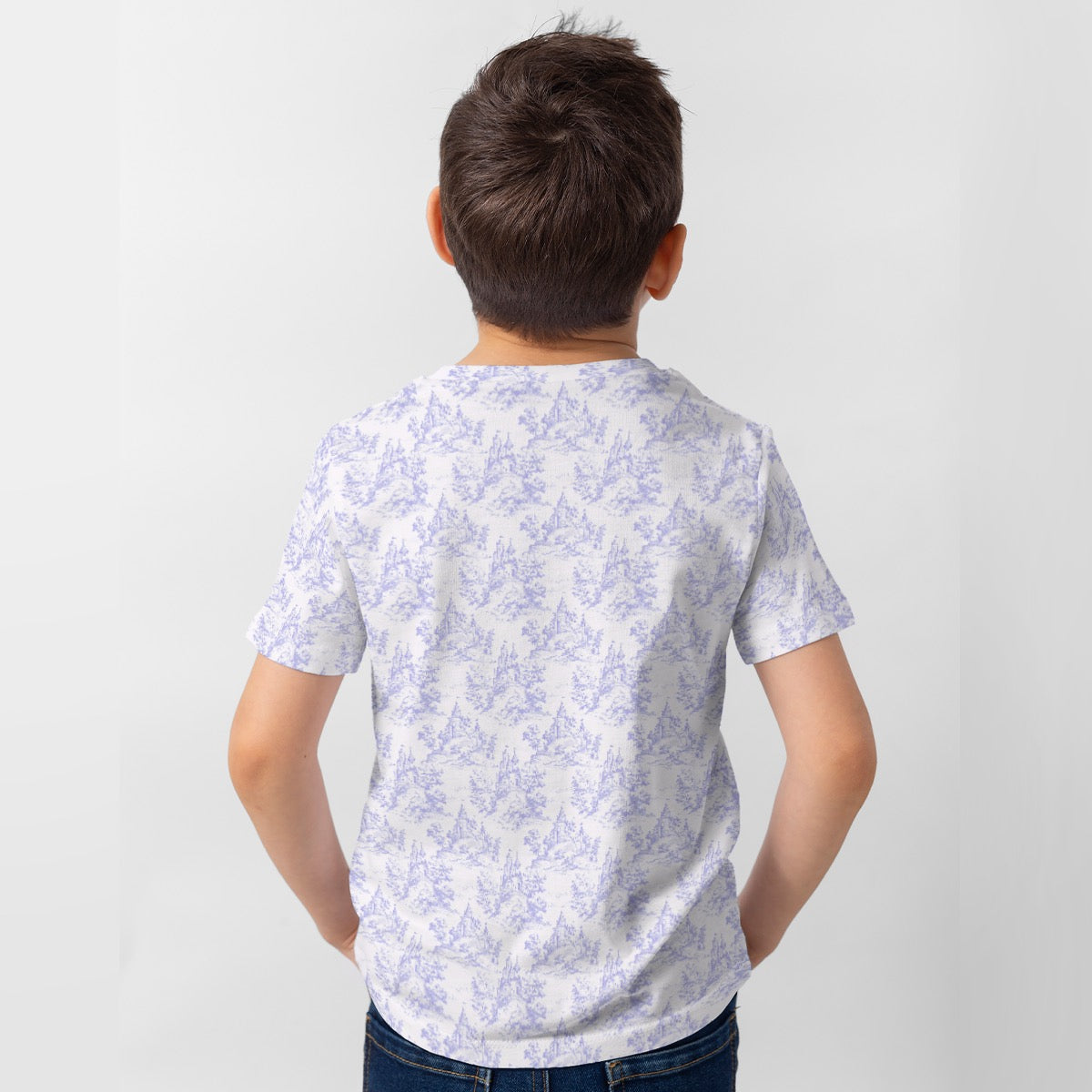 Dark Blue Castle Toile [small] Kid's T-Shirt