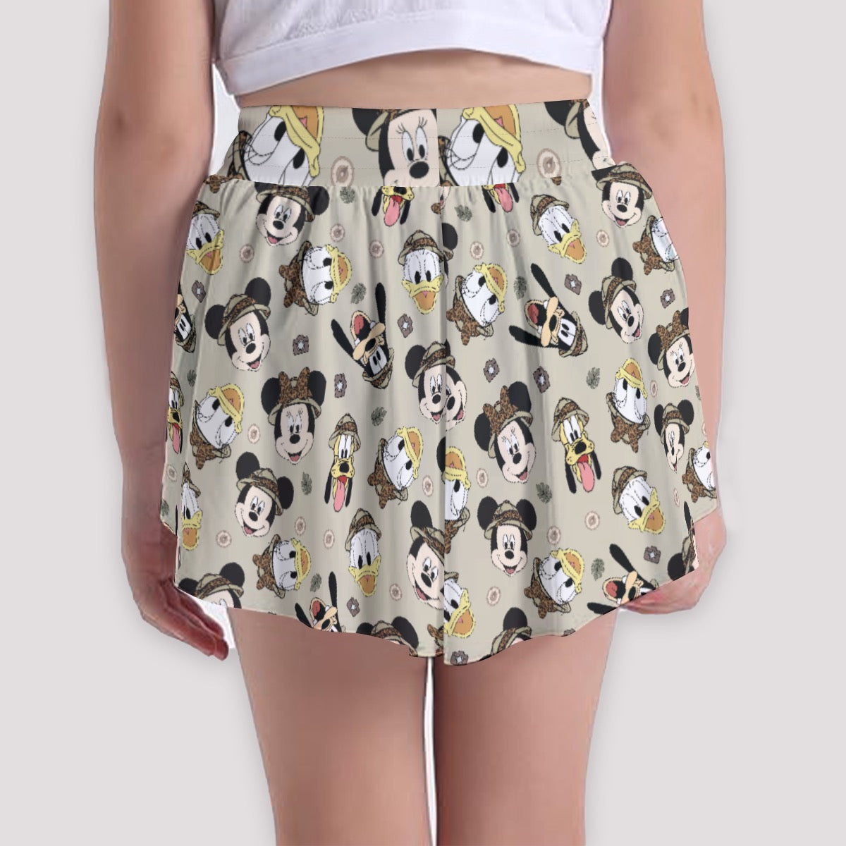 Safari Faces Print Girls' Sports Culottes