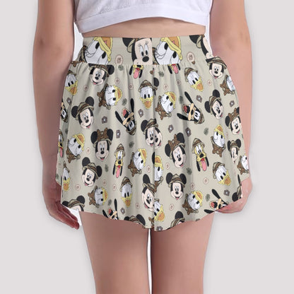 Safari Faces Print Girls' Sports Culottes