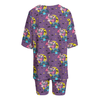 Batty Alien [purple] Women's T-shirt Set With Short Sleeve
