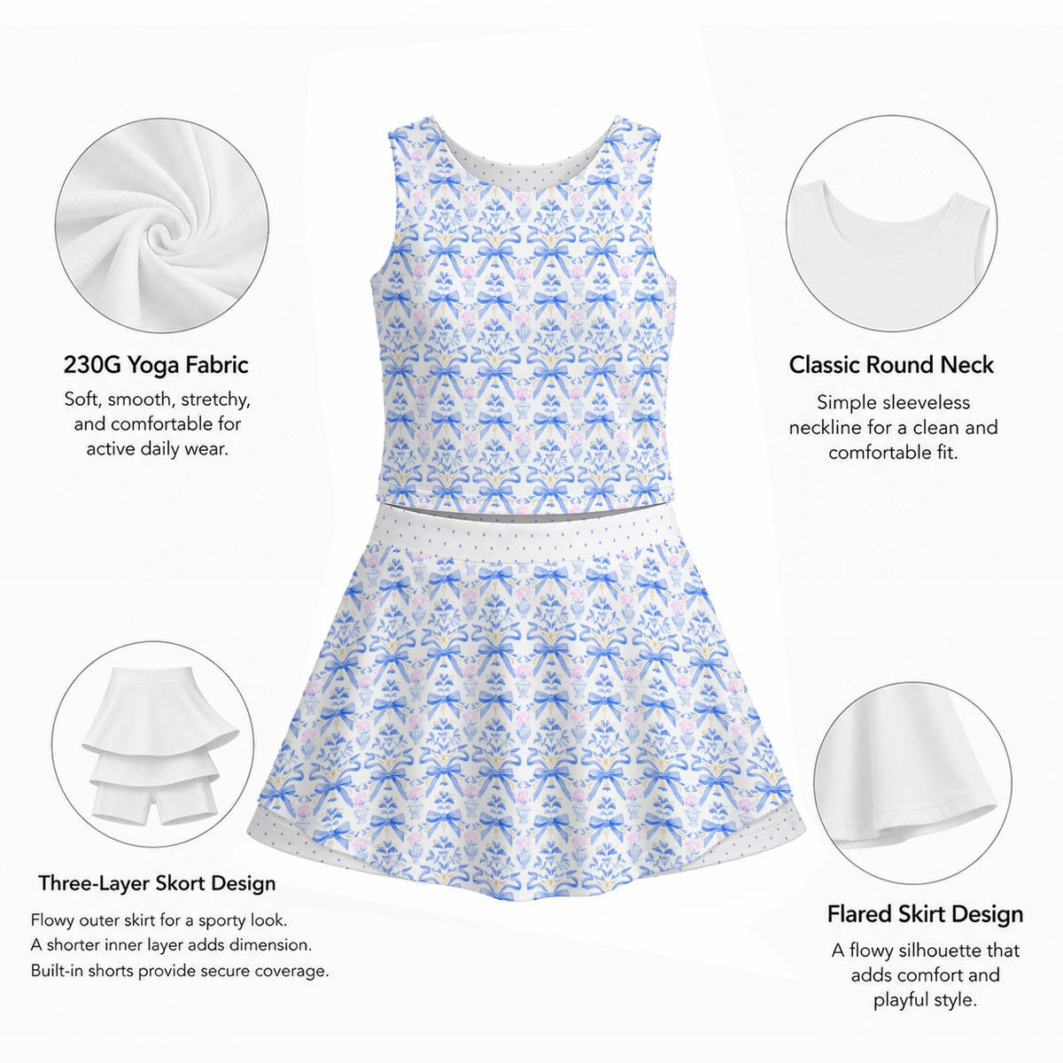 Charlotte Women's Sports Tank & Skort Set