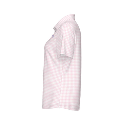 Pink Herringbone Spartans Women's Sports Polo Shirt