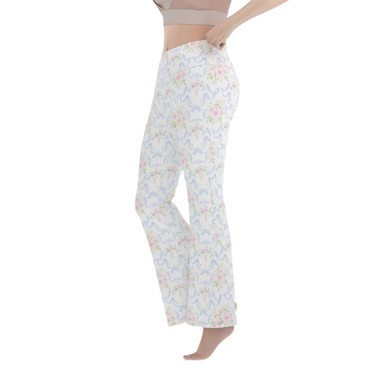Grandmillenial Ribbon Women's Flare Yoga Pants