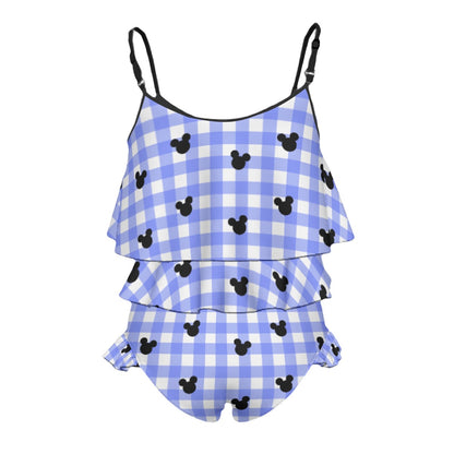 Bright Blue Gingham Kid's Swimsuit