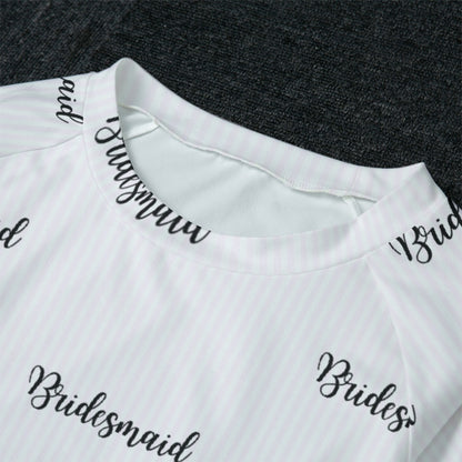 Bridesmaid Striped Women's Raglan Sleeve Pajamas