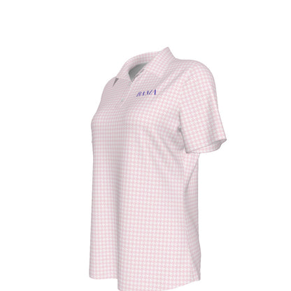 Pink Herringbone Bama Women's Sports Polo Shirt