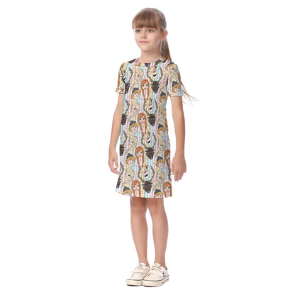 Striped Sisters & Friends Kid's Short Sleeve Dress