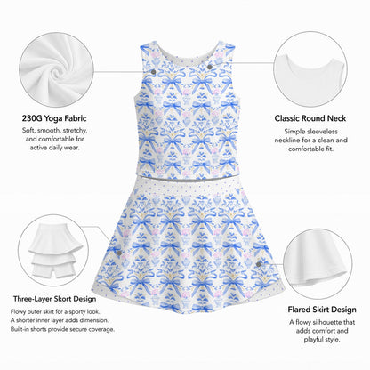Charlotte Girl's Sleeveless Sports Tank & Skort Set