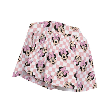 Checkered Minnie Women's Sport Skorts With Pocket