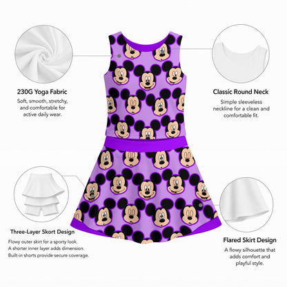 Purple MM Girl's Sleeveless Sports Tank & Skort Set