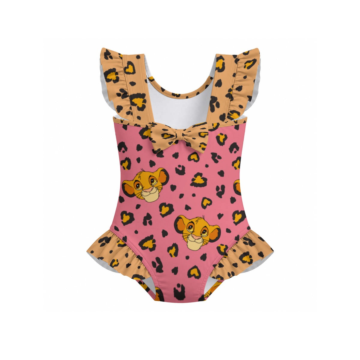 Roar Girls' Ruffle Sleeve Swimsuit With Bow