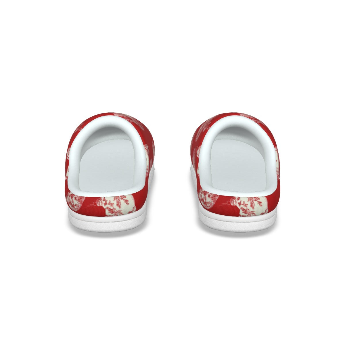 Red Toile Christmas Ornaments Women's Plush Slippers