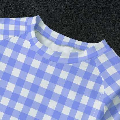 Bright Blue GIngham Kid's Sleep Pajamas