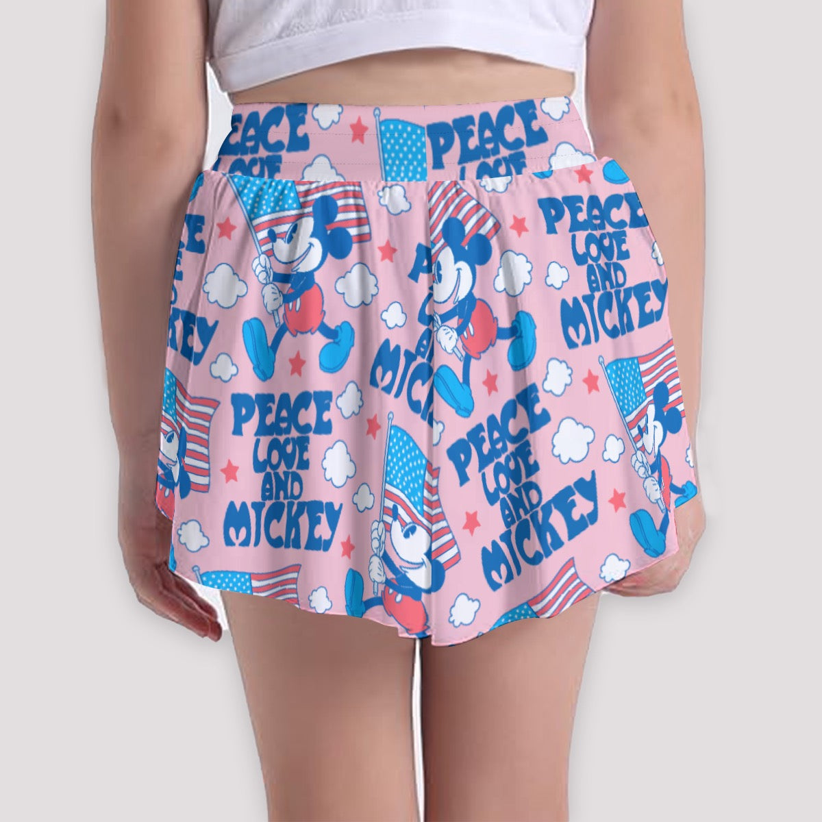 Patriotic MM Print Girls' Sports Culottes